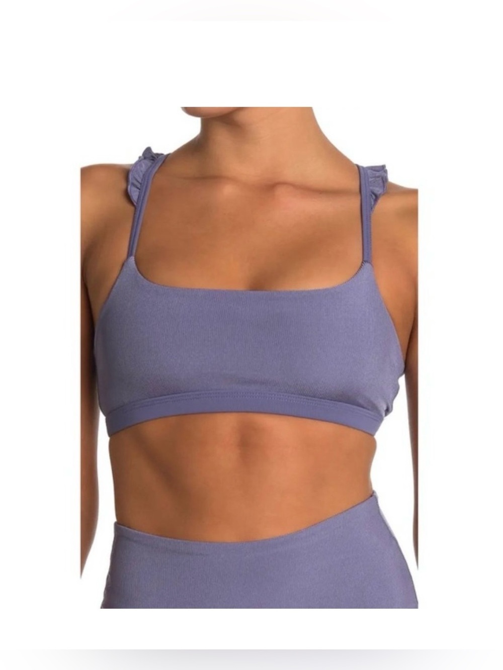 Beyond Yoga Lavender Ribbed Athletic Shorts Set Top